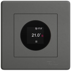 UP-Raumthermostat EDIZIO.liv SNAPFIX 230VAC 2A 4-30°C 96x96mm dunkelgrau