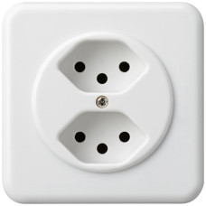 UP-Steckdose basico 2xTyp 13 weiss