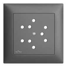 Frontset EDIZIOdue dunkelgrau 88x88mm 3xT12/1 mit Shutter