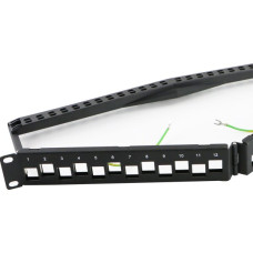 Keystone-Steckfeldrahmen Excel ungeladen V-Form 24 Port 1U sw