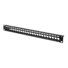 Modular Patchpanel 19" leer Blank 24 Ports geschirmt schwarz