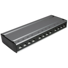 Patch box mini 12xRJ45 Kat.6 UTP aluminiumgrau ungeschirmt