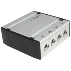 Patch box mini 4xRJ45 Kat.6 STP aluminiumgrau geschirmt