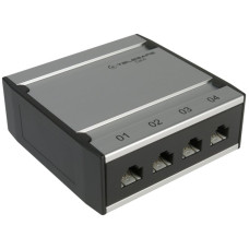 Patch box mini 4xRJ45 Kat.6 UTP aluminiumgrau ungeschirmt