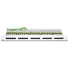 Patchpanel 19" 1HE Voice Kat3 25xRJ45 4p ungeschirmt hellgrau