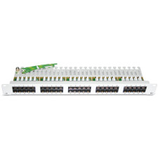 Patchpanel 19" 1HE Voice Kat3 50xRJ45 4p ungeschirmt hellgrau