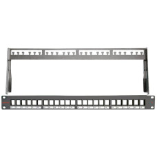 Patchpanel 19" Dätwyler KS 24x 24-Port Keystone leer geschirmt 1HE schwarz