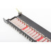 Patchpanel 19" Zoll Kat. 6 24-Port 0.5HE geschirmt schwarz