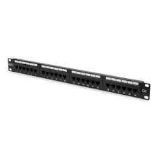 Patchpanel 19" Zoll Kat. 6 24 Port 1HE ungeschirmt schwarz