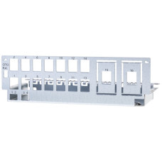 Patchpanel CeCoNet Hybrid 14(+2)-Port RJ45 Keystone 2xLC/d