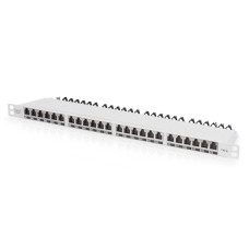 Patchpanel Digitus 19" Kat. 6A Klasse EA 24-Port 0.5HE geschirmt grau