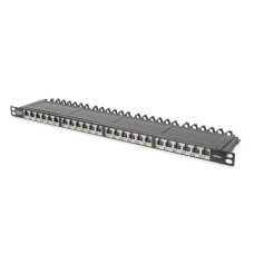 Patchpanel Digitus 19" Kat. 6A Klasse EA 24 Port 0.5HE geschirmt schwarz