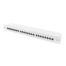 Patchpanel Digitus 19" Kat. 6A Klasse EA 24 Port 1HE geschirmt grau