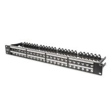 Patchpanel Digitus 19" für Keystone 48-Port RJ45 1HE geschirmt schwarz
