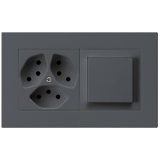 UP-Kombination kallysto.pro Gr.I-I horizontal 3xTyp 13+Schalter S3 anthrazit KMP