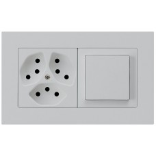 UP-Kombination kallysto.pro Gr.I-I horizontal 3xTyp 13+Schalter S3 lichtgrau KMP