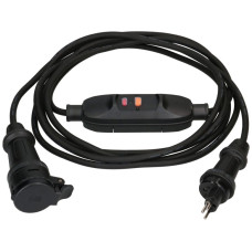 Verlängerung MH T13/T13 IP55 mit FI 30mA Typ A Td 3x1.5mm² 5m schwarz
