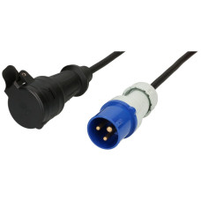 Verlängerung MH T23/CEE16A blau H07RN-F3G1.5mm² GDV 1.5m IP44/IP55 schwarz