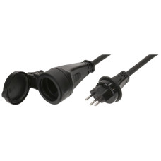 Verlängerungskabel MH Gummi 10A 230V 3x1.5mm² T13/T13 3m IP55 schwarz - 1 Stück