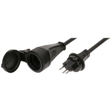 Verlängerungskabel MH Gummi 10A 230V 3x1.5mm² T13/T13 5m IP55 schwarz - 1 Stück