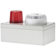Blitzleuchte Hugentobler Typ 110 mit Sirene 24VAC 5Ws rot