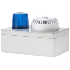 Blitzleuchte Hugentobler Typ 110 mit Sirene 24VDC 5Ws blau