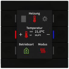 EB-Bediengerät KNX MDT BE-TAS86T06.02 6T/6B Display Temp.schwarz matt