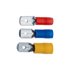 Flachstecker isoliert Ferratec 6.3x0.8/1.5-2.5mm² blau Messing verzinnt - 100 Stück