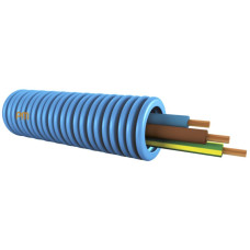 Installationsrohr vorverdrahtet KRFWG PM M20 blau H07V-U 3x1.5mm² blau/braun/gelb-grün - Länge 100m