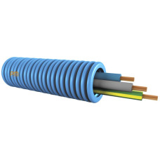 Installationsrohr vorverdrahtet KRFWG PM M20 blau H07V-U 3x1.5mm² blau/grau/gelb-grün - Länge 100m