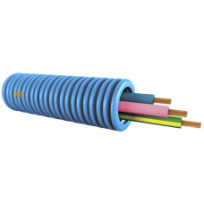 Installationsrohr vorverdrahtet KRFWG PM M20 blau H07V-U 3x1.5mm² blau/rosa/gelb-grün - Länge 100m