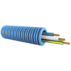 Installationsrohr vorverdrahtet KRFWG PM M20 blau H07V-U 3x1.5mm² blau/weiss/gelb-grün - Länge 100m