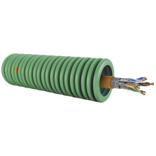 Installationsrohr vorverdrahtet KRFWG PM M20 grün mit S/FTP CAT 7 Kabel - Länge 100m