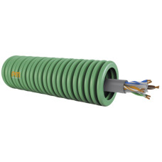 Installationsrohr vorverdrahtet KRFWG PM M20 grün mit U/UTP CAT 6 Kabel - Länge 100m