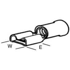 Steckhülse isoliert 4-6mm2 AMP- Pidg-Faston 6,3x0,8mm - 100 Stück