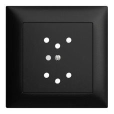 UP-Frontset EDIZIOdue schwarz 88x88mm 2xT12 mit Linse