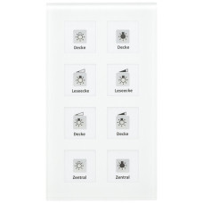 UP-Taster KNX MDT BE-GT08W.01 8T/8B LED Glas weiss