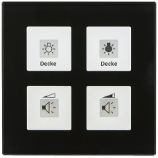 UP-Taster KNX MDT BE-GTT4S.01 4T/4B LED Temp.Glas schwarz