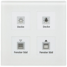 UP-Taster KNX MDT BE-GTT4W.01 4T/4B LED Temp.Glas weiss