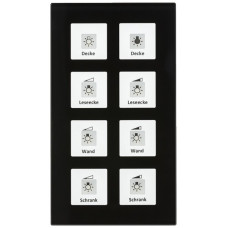 UP-Taster KNX RF+ MDT RF-GTT8S.01 8T/8B LED Temp.Aktor 2-Kanal Glas schwarz