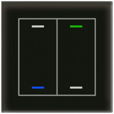 UP-Taster KNX RGBW MDT BE-GTL2TS.01S 2T/4B Temp.Glas schwarz "neutral