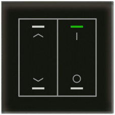 UP-Taster KNX RGBW MDT BE-GTL2TS.C1S 2T/4B Temp.Glas schwarz "Jalousie"-"I/O