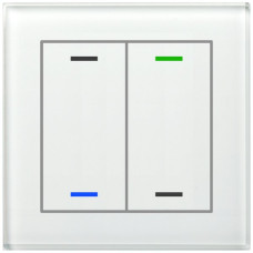 UP-Taster KNX RGBW MDT BE-GTL2TW.01 2T/4B Temp.Glas weiss "neutral"