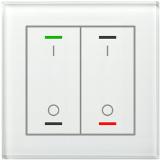 UP-Taster KNX RGBW MDT BE-GTL2TW.B1 2T/4B Temp.Glas weiss "I/O"