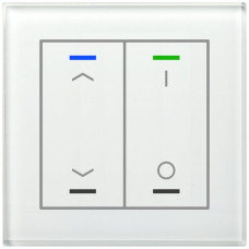 UP-Taster KNX RGBW MDT BE-GTL2TW.C1 2T/4B Temp.Glas weiss "Jalousie"-"I/O"
