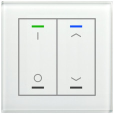 UP-Taster KNX RGBW MDT BE-GTL2TW.D1 2T/4B Temp.Glas weiss "I/O"-"Jalousie"