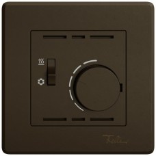 UP-Montageset EDIZIO.liv SNAPFIX f.Thermostat mit Schalter Heizen/Kühlen braun
