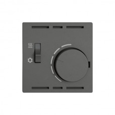 Abdeckset EDIZIO.liv SNAPFIX f.Thermostat mit Schalter Heizen/Kühlen dunkelgrau G A