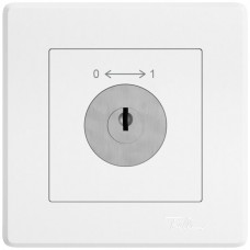 UP-Schwenktaster EDIZIO.liv SNAPFIX® 0<->1/1P mit Schloss & 2 Schlüsseln weiss GMI A SS