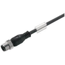 Kabel Weidmüller FBC einseitig offen, M12 2m Stift gerade geschirmt PVC schwarz